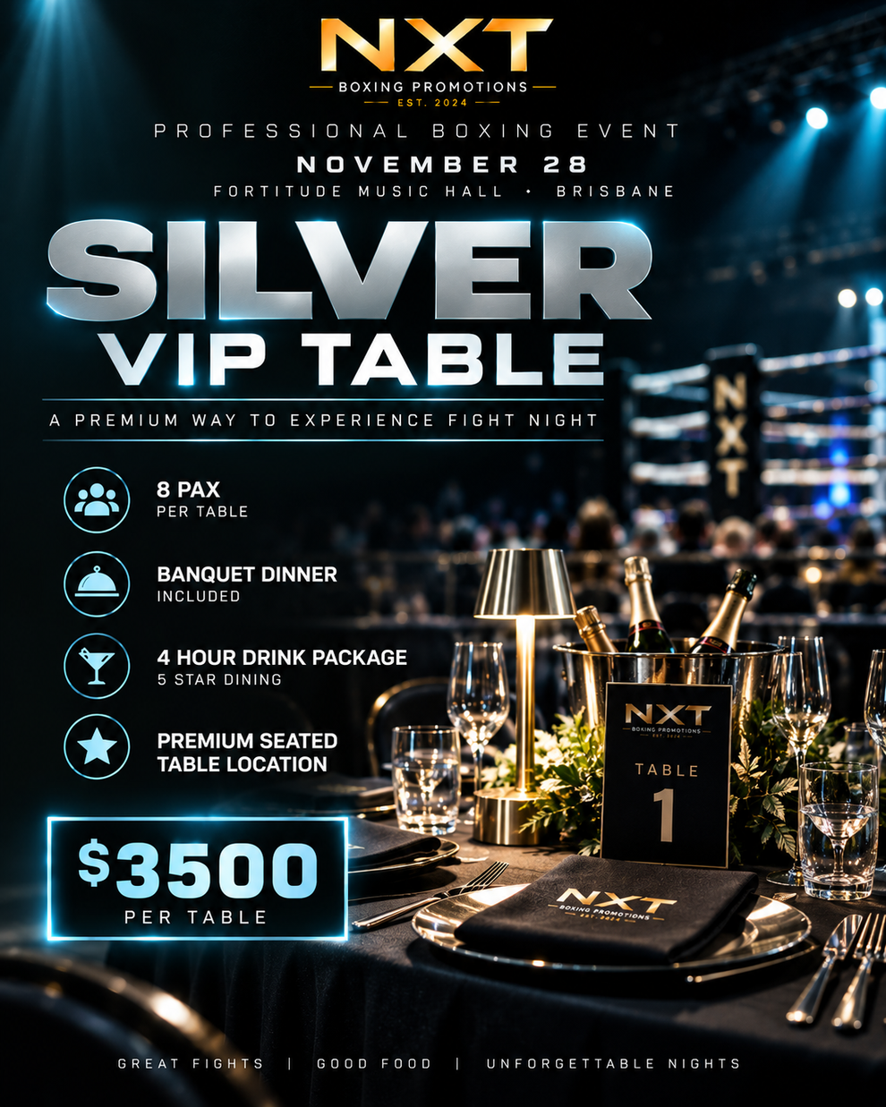 NOV 28 Silver VIP Table (8PAX) – NXT Boxing